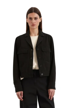 Damen Hemdjacke aus Bio-Baumwolle und Leinen