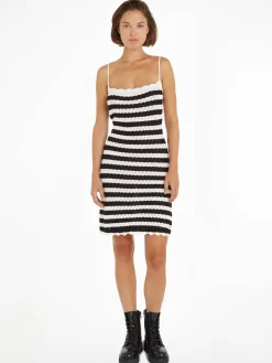 Damen Häkelstrick-Bodyconkleid