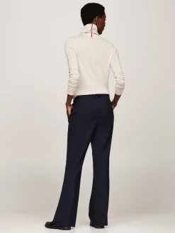 Damen Hose mit Bügelfalten Flared Fit