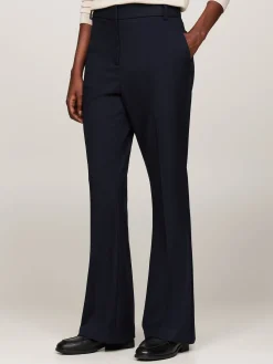 Damen Hose mit Bügelfalten Flared Fit