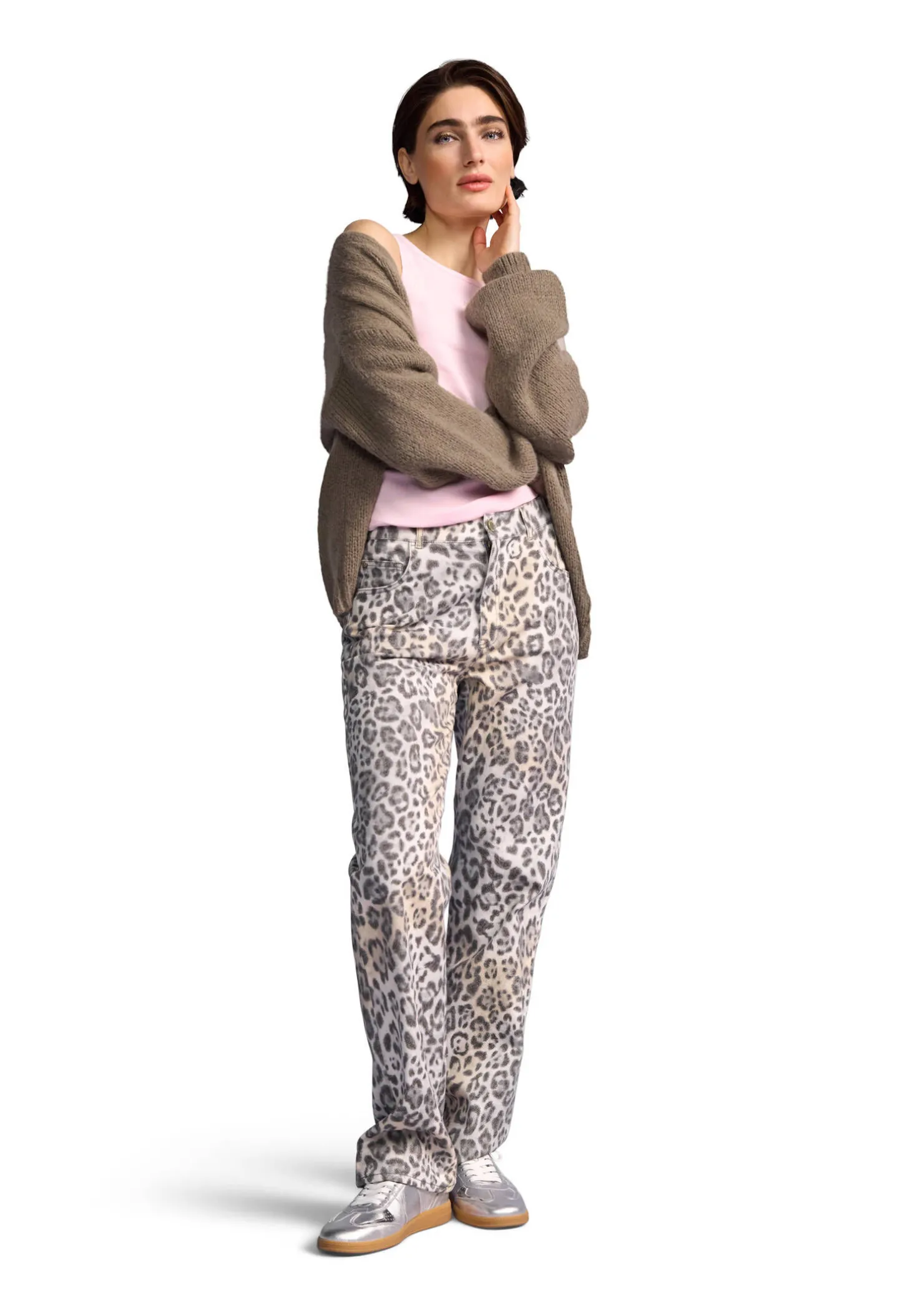 Damen Hose mit Leo-Print