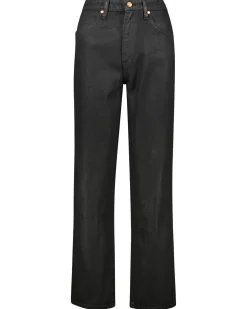 Damen Jeans BARREL COATED BLACK Mom Straight Fit