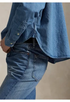 Damen Jeansbluse Boxy Fit