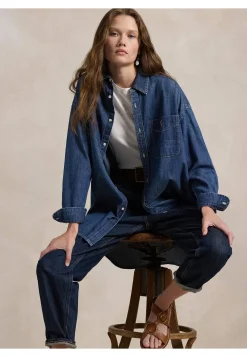 Damen Jeansbluse Oversized Fit