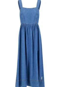 Damen Jeanskleid aus Baumwolle, Lyocell und Leinen