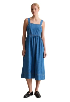 Damen Jeanskleid aus Baumwolle, Lyocell und Leinen