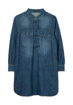 Damen Jeanskleid mit Rüsche