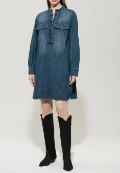 Damen Jeanskleid mit Rüsche