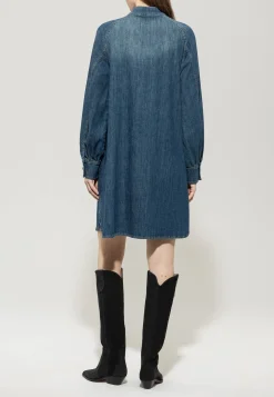 Damen Jeanskleid mit Rüsche