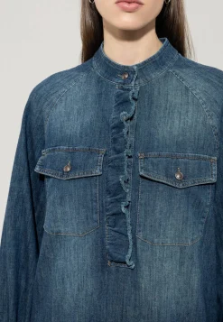 Damen Jeanskleid mit Rüsche