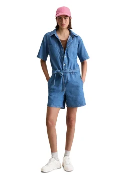 Damen Jeansoverall aus Bio-Baumwolle, Lyocell und Leinen Relaxed Fit