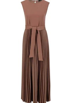 Damen Kleid mit Plisseefalten aus Satin SAMUELE