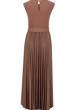 Damen Kleid mit Plisseefalten aus Satin SAMUELE