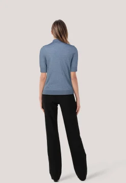 Damen Kurzarm-Pullover aus Wolle