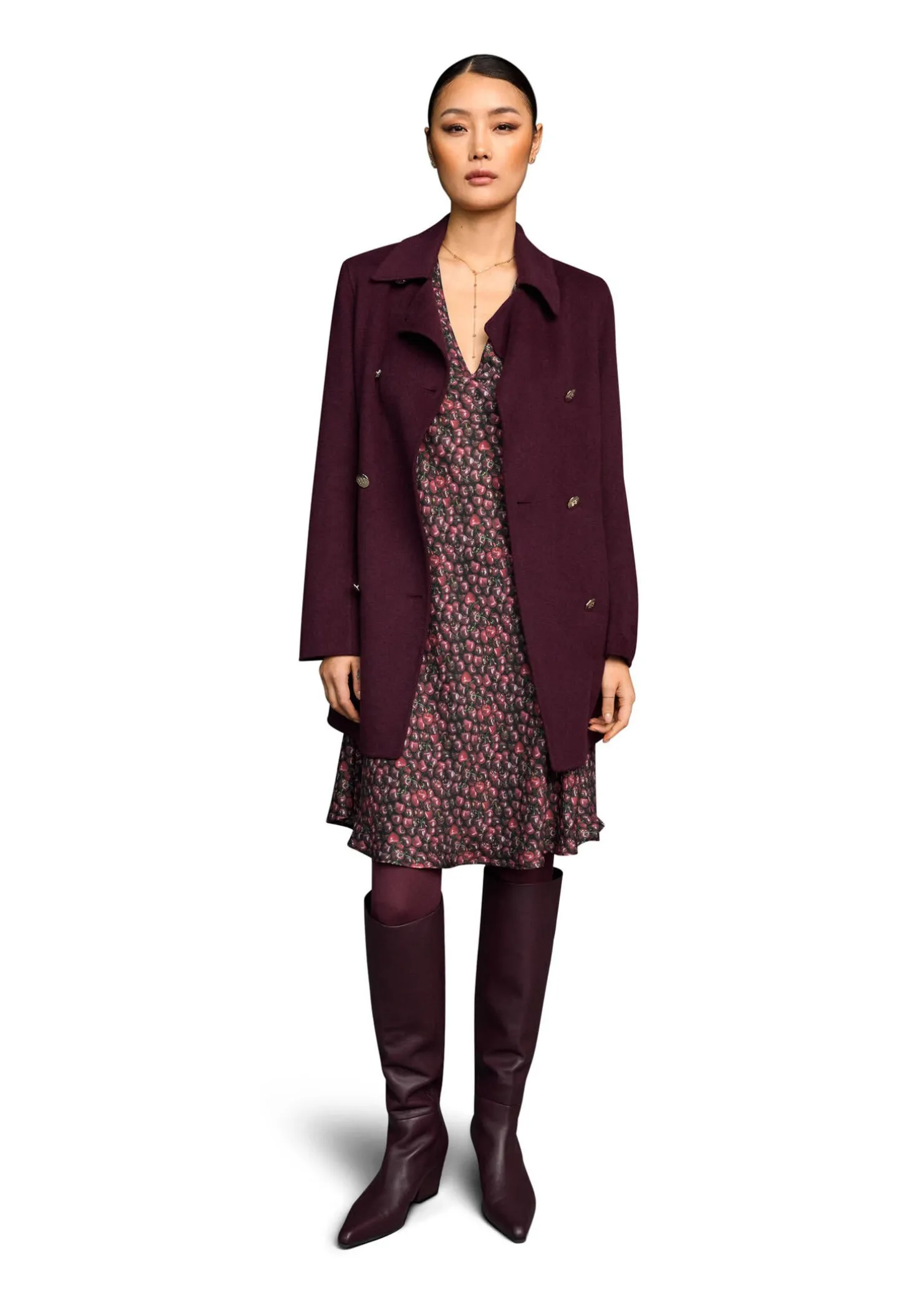 Damen Kurzmantel mit Wolle