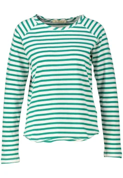 Damen Langarmshirt aus Bio-Baumwolle BASIC SWEAT RAGLAN STRIPED