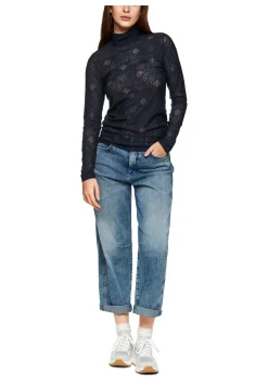 Damen Langarmshirt aus Logospitze