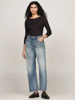 Damen Langarmshirt SLIM TENCEL OPEN-NK LS