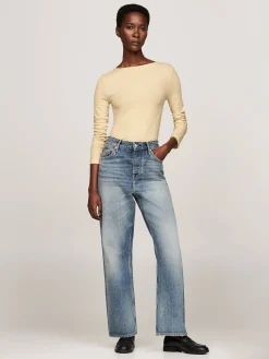 Damen Langarmshirt SLIM TENCEL OPEN-NK LS