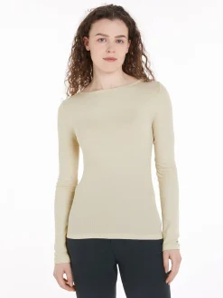 Damen Langarmshirt SLIM TENCEL OPEN-NK LS