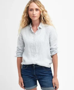 Damen Leinenbluse MARINE Relaxed Fit