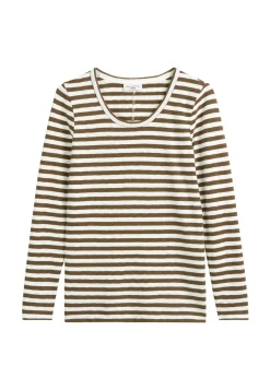 Damen Longsleeve aus Heavy Slub Jersey Regular Fit