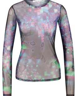 Damen Longsleeve GALAXY MESH Slim Fit