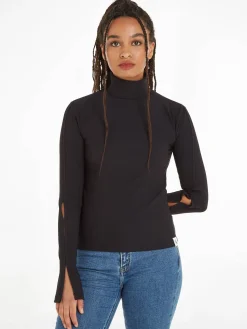 Damen Longsleeve mit Rollkragen
