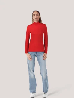 Damen Longsleeve mit Rollkragen ZERAFNE Slim Fit
