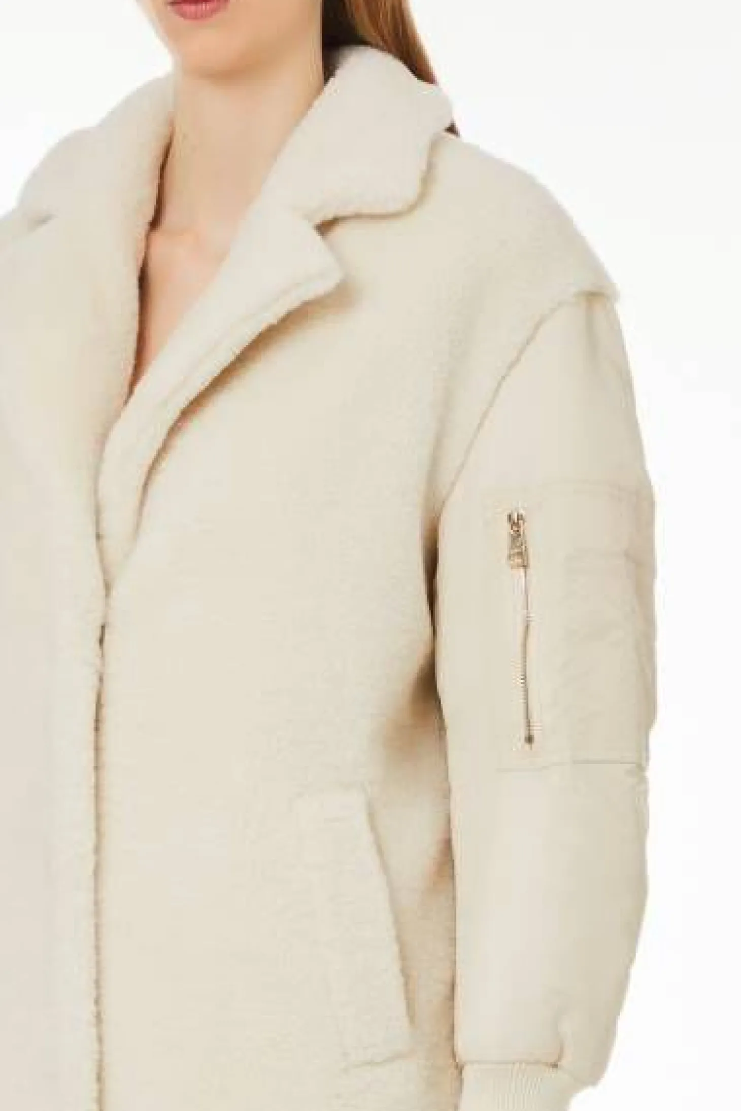 Damen Mantel aus Teddy-Mix