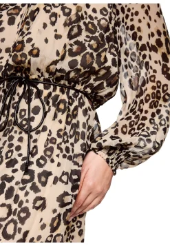 Damen Maxi-Kleid mit Leo-Print