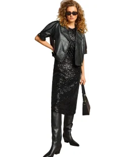 Damen Midikleid mit Pailetten