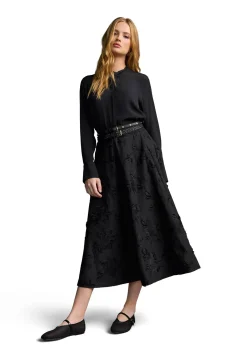 Damen Midirock mit Kirschenstickerei