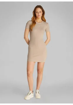 Damen Minikleid mit Rippstruktur Bodycon-Fit