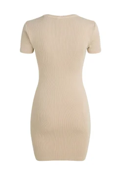 Damen Minikleid mit Rippstruktur Bodycon-Fit
