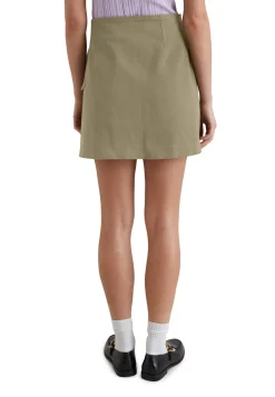 Damen Mini-Wickelrock aus Twill Regular Fit