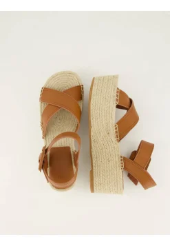 Damen Plateau-Sandalen mit Leder
