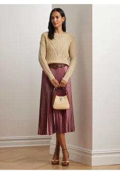 Damen Plisseerock aus Satin-Charmeuse