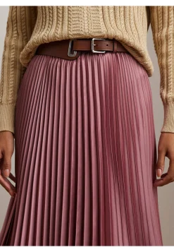 Damen Plisseerock aus Satin-Charmeuse