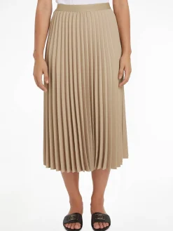 Damen Plisseerock FLUID TWILL PLEATED MIDI SKIRT