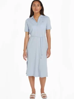 Damen Polokleid mit Bindegürtel