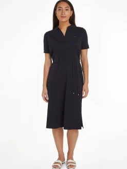 Damen Polokleid mit Bindegürtel