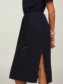 Damen Polokleid mit Bindegürtel