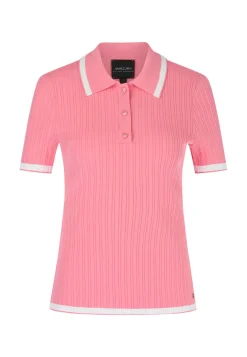 Damen Poloshirt im feinen Rippstrick Slim Fit
