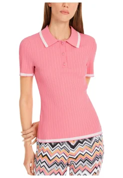 Damen Poloshirt im feinen Rippstrick Slim Fit