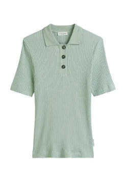 Damen Poloshirt mit gerippter Struktur Slim Fit