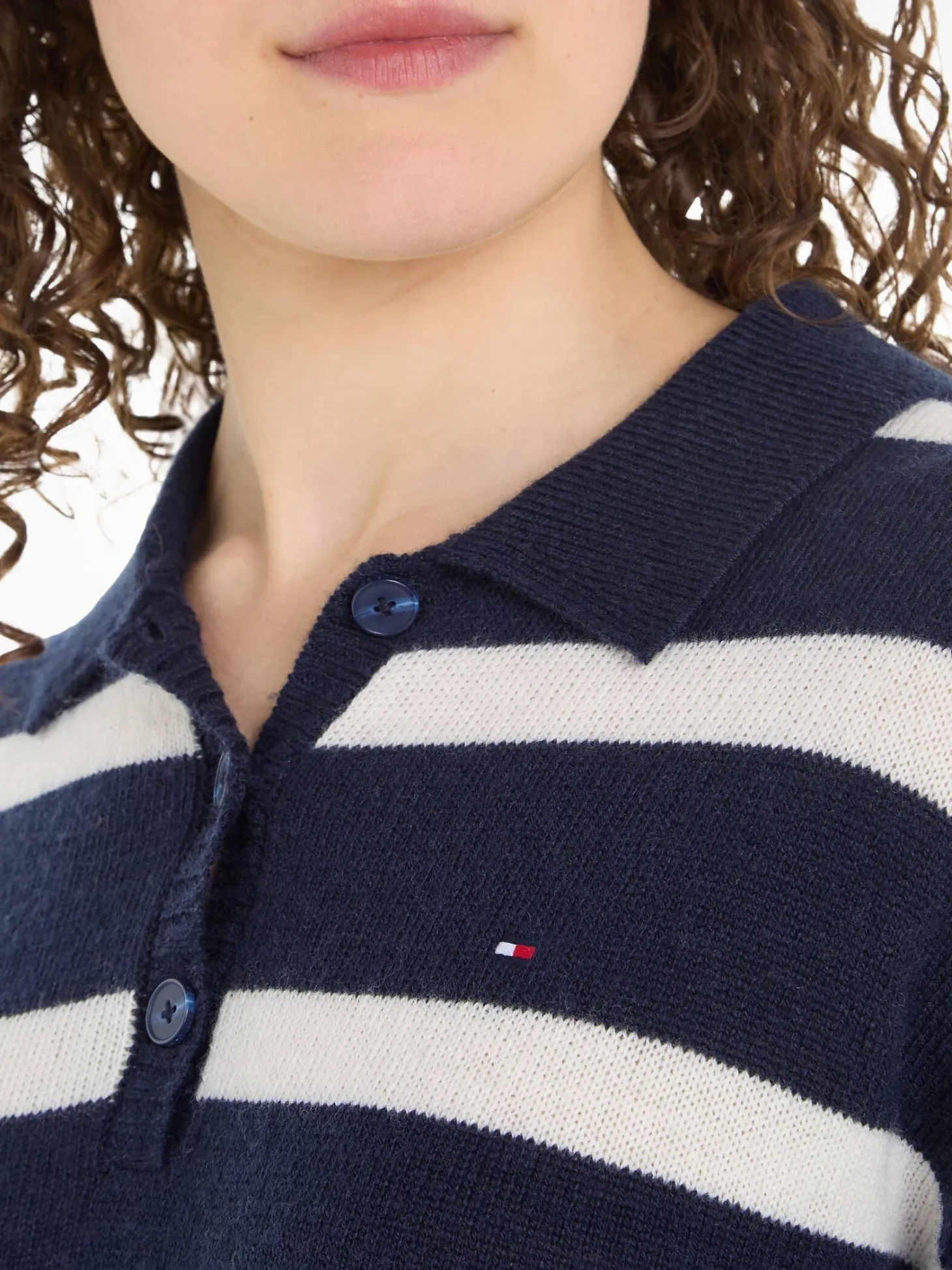 Damen Polo-Strickkleid