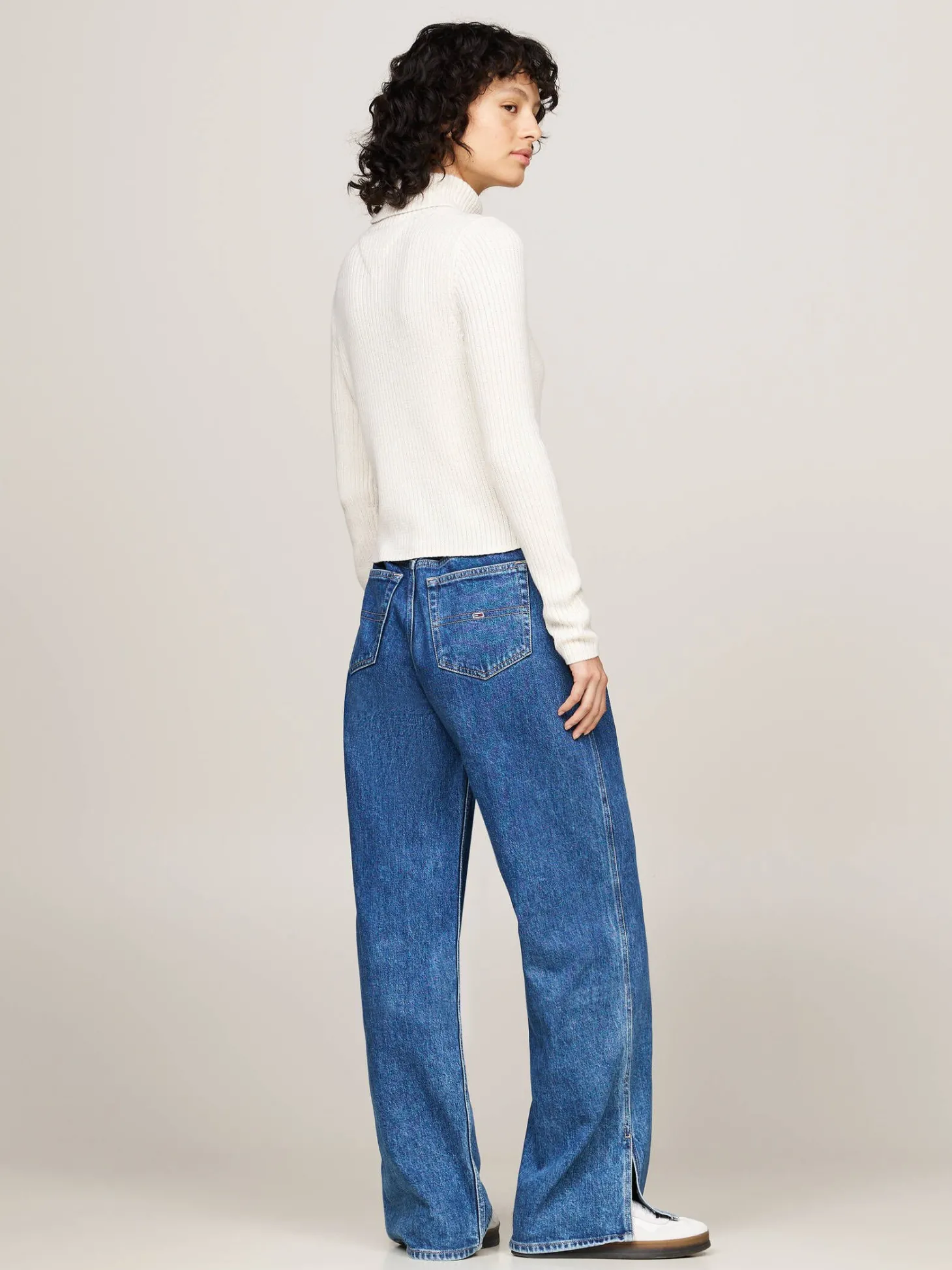 Damen Rollkragenpullover mit Wolle TJW MELANGE TURTLENECK FLAG SWEATER