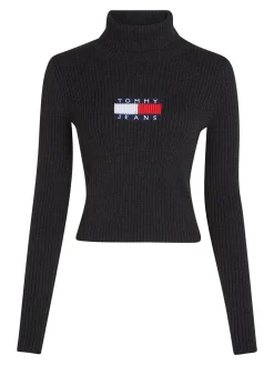 Damen Rollkragenpullover mit Wolle TJW MELANGE TURTLENECK FLAG SWEATER