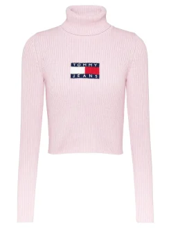 Damen Rollkragenpullover mit Wolle TJW MELANGE TURTLENECK FLAG SWEATER